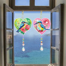 Load image into Gallery viewer, 4Pcs Acrylic Love Flower Hummingbird Diamond Art Painting Suncatchers Home Decor