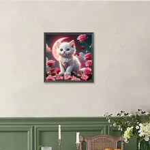 Load image into Gallery viewer, Diamond Painting - Full Round - Blood Moon White Cat (40*40CM)