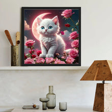 Load image into Gallery viewer, Diamond Painting - Full Round - Blood Moon White Cat (40*40CM)