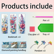 Load image into Gallery viewer, 3Pcs Special Shape Cactus Diamond Art Bookmark with Pendant for Adults Beginners