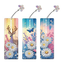 Load image into Gallery viewer, 3Pcs Special Shape Cactus Diamond Art Bookmark with Pendant for Adults Beginners