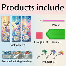 Load image into Gallery viewer, 3Pcs Special Shape Cactus Diamond Art Bookmark with Pendant for Adults Beginners