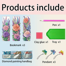 Load image into Gallery viewer, 3Pcs Special Shape Cactus Diamond Art Bookmark with Pendant for Adults Beginners