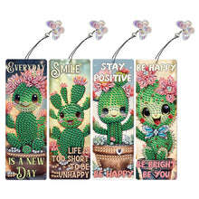 Load image into Gallery viewer, 3Pcs Special Shape Cactus Diamond Art Bookmark with Pendant for Adults Beginners