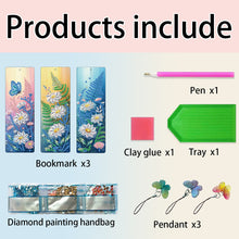 Load image into Gallery viewer, 3Pcs Special Shape Cactus Diamond Art Bookmark with Pendant for Adults Beginners