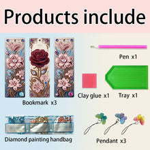Load image into Gallery viewer, 3Pcs Special Shape Cactus Diamond Art Bookmark with Pendant for Adults Beginners