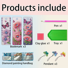 Load image into Gallery viewer, 3Pcs Special Shape Cactus Diamond Art Bookmark with Pendant for Adults Beginners
