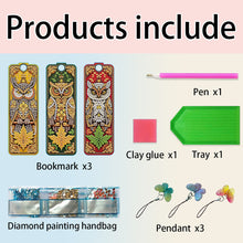 Load image into Gallery viewer, 3Pcs Special Shape Cactus Diamond Art Bookmark with Pendant for Adults Beginners