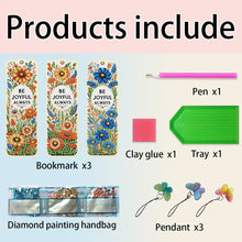 Load image into Gallery viewer, 3Pcs Special Shape Cactus Diamond Art Bookmark with Pendant for Adults Beginners