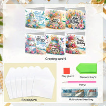 Load image into Gallery viewer, 6pcs Diamond Painting Greeting Cards DIY Diamond Art Cards Handmade Arts Crafts