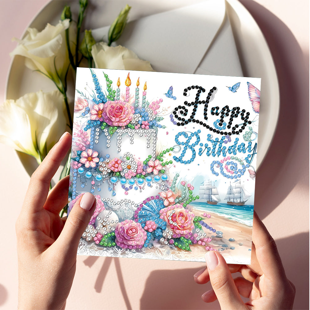 6pcs Diamond Painting Greeting Cards DIY Diamond Art Cards Handmade Arts Crafts