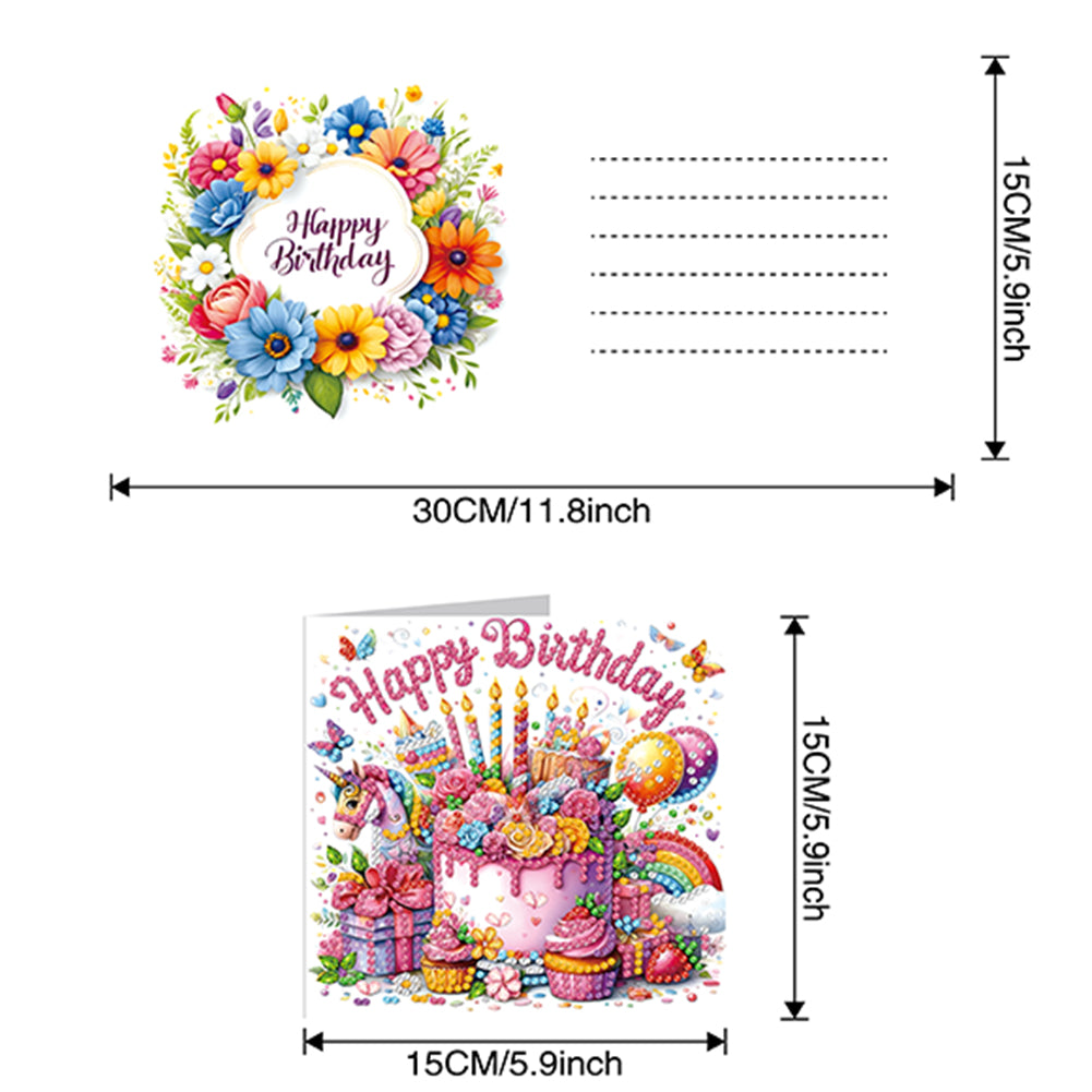 6pcs Diamond Painting Greeting Cards DIY Diamond Art Cards Handmade Arts Crafts
