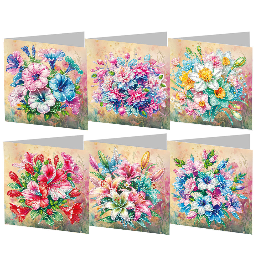 6pcs Diamond Painting Greeting Cards DIY Diamond Art Cards Handmade Arts Crafts
