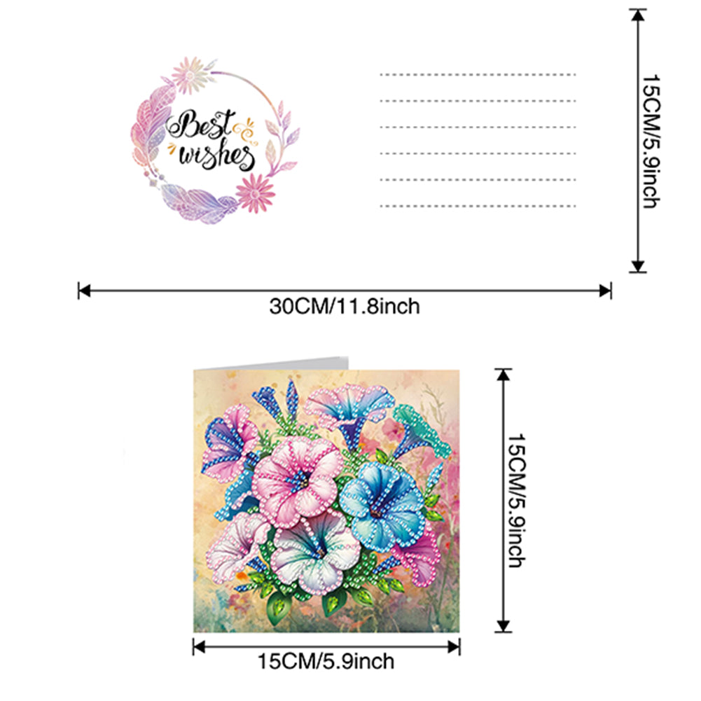 6pcs Diamond Painting Greeting Cards DIY Diamond Art Cards Handmade Arts Crafts