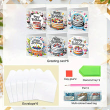 Load image into Gallery viewer, 6pcs Diamond Painting Greeting Cards DIY Diamond Art Cards Handmade Arts Crafts