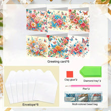 Load image into Gallery viewer, 6pcs Diamond Painting Greeting Cards DIY Diamond Art Cards Handmade Arts Crafts