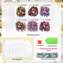 Load image into Gallery viewer, 6Pcs DIY Diamond Painting Greeting Card with Envelope 5D DIY Drill Painting Card