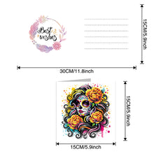 Load image into Gallery viewer, 6Pcs DIY Diamond Painting Greeting Card with Envelope 5D DIY Drill Painting Card