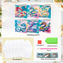 Load image into Gallery viewer, 6Pcs DIY Diamond Painting Greeting Card with Envelope 5D DIY Drill Painting Card