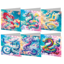 Load image into Gallery viewer, 6Pcs DIY Diamond Painting Greeting Card with Envelope 5D DIY Drill Painting Card
