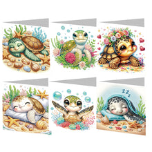 Load image into Gallery viewer, 6Pcs DIY Diamond Painting Greeting Card with Envelope 5D DIY Drill Painting Card