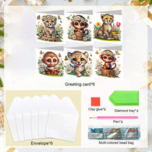 Load image into Gallery viewer, 6Pcs DIY Diamond Painting Greeting Card with Envelope 5D DIY Drill Painting Card