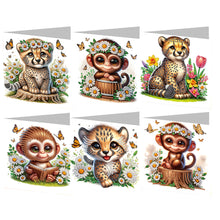 Load image into Gallery viewer, 6Pcs DIY Diamond Painting Greeting Card with Envelope 5D DIY Drill Painting Card