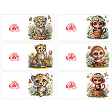 Load image into Gallery viewer, 6Pcs DIY Diamond Painting Greeting Card with Envelope 5D DIY Drill Painting Card