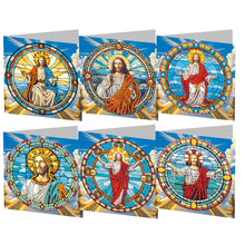 Load image into Gallery viewer, 6Pcs DIY Diamond Painting Greeting Card with Envelope 5D DIY Drill Painting Card