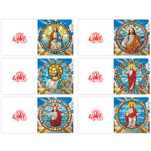 Load image into Gallery viewer, 6Pcs DIY Diamond Painting Greeting Card with Envelope 5D DIY Drill Painting Card