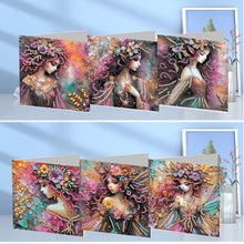 Load image into Gallery viewer, 6Pcs DIY Diamond Painting Greeting Card with Envelope 5D DIY Drill Painting Card