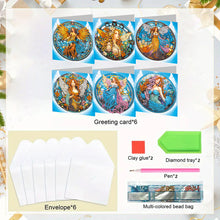 Load image into Gallery viewer, 6Pcs DIY Diamond Painting Greeting Card with Envelope 5D DIY Drill Painting Card