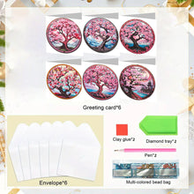 Load image into Gallery viewer, 6Pcs DIY Diamond Painting Greeting Card with Envelope 5D DIY Drill Painting Card
