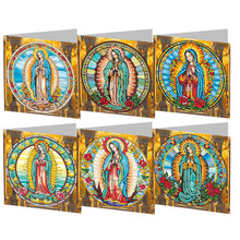 Load image into Gallery viewer, 6Pcs DIY Diamond Painting Greeting Card with Envelope 5D DIY Drill Painting Card