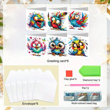 Load image into Gallery viewer, 6Pcs DIY Diamond Painting Greeting Card with Envelope 5D DIY Drill Painting Card