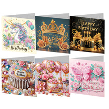 Load image into Gallery viewer, 6Pcs DIY Diamond Painting Greeting Card with Envelope 5D DIY Drill Painting Card