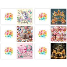 Load image into Gallery viewer, 6Pcs DIY Diamond Painting Greeting Card with Envelope 5D DIY Drill Painting Card