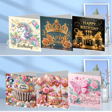 Load image into Gallery viewer, 6Pcs DIY Diamond Painting Greeting Card with Envelope 5D DIY Drill Painting Card