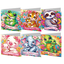 Load image into Gallery viewer, 6Pcs DIY Diamond Painting Greeting Card with Envelope 5D DIY Drill Painting Card