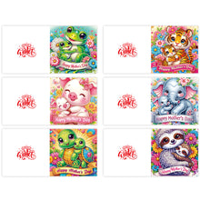 Load image into Gallery viewer, 6Pcs DIY Diamond Painting Greeting Card with Envelope 5D DIY Drill Painting Card