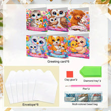 Load image into Gallery viewer, 6Pcs DIY Diamond Painting Greeting Card with Envelope 5D DIY Drill Painting Card