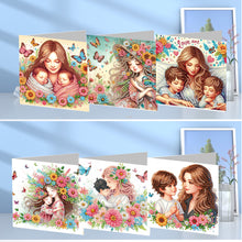 Load image into Gallery viewer, 6Pcs DIY Diamond Painting Greeting Card with Envelope 5D DIY Drill Painting Card