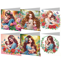 Load image into Gallery viewer, 6Pcs DIY Diamond Painting Greeting Card with Envelope 5D DIY Drill Painting Card