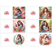 Load image into Gallery viewer, 6Pcs DIY Diamond Painting Greeting Card with Envelope 5D DIY Drill Painting Card