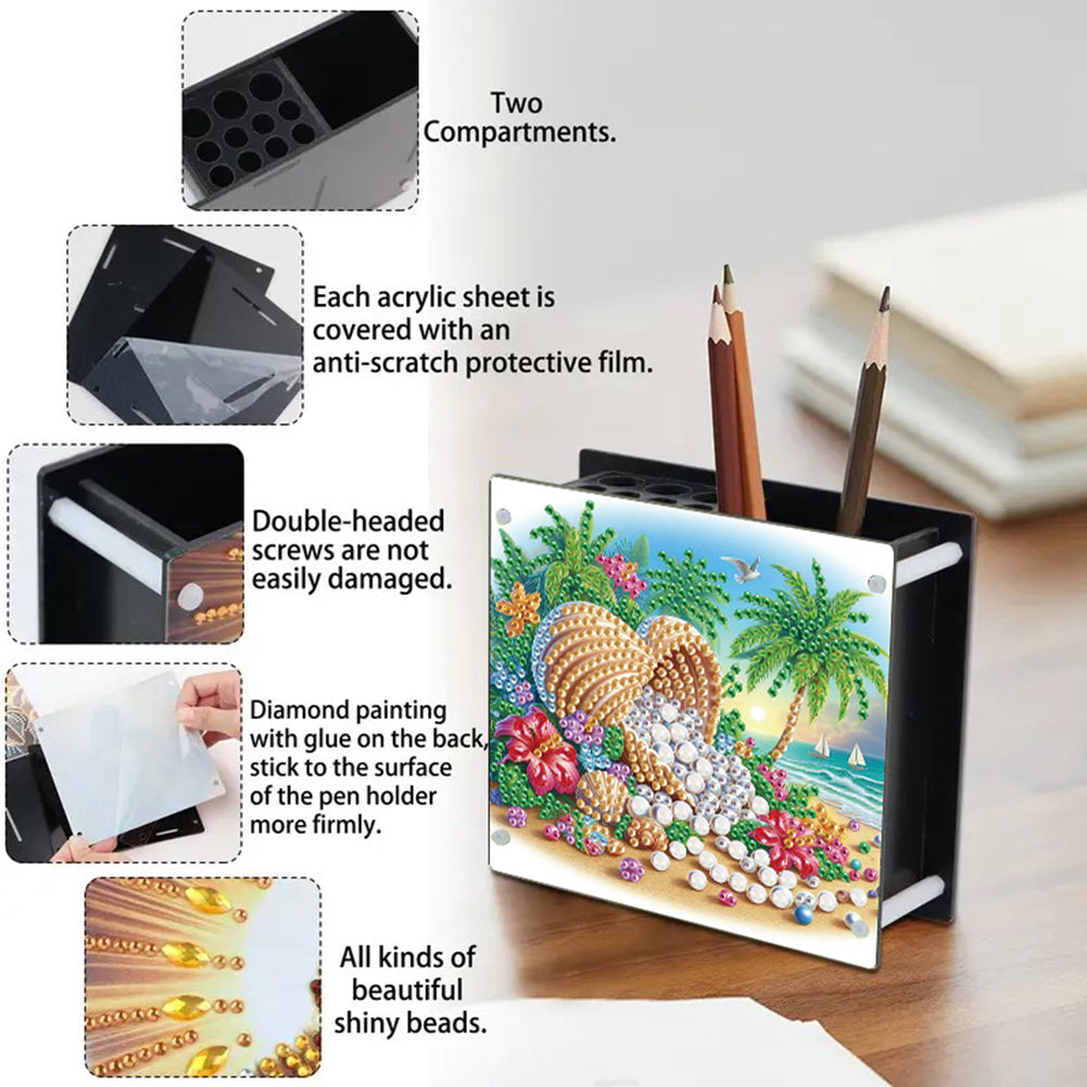 Acrylic Special Shape Animals DIY Diamond Painting Pen Holder Kit for Art Crafts