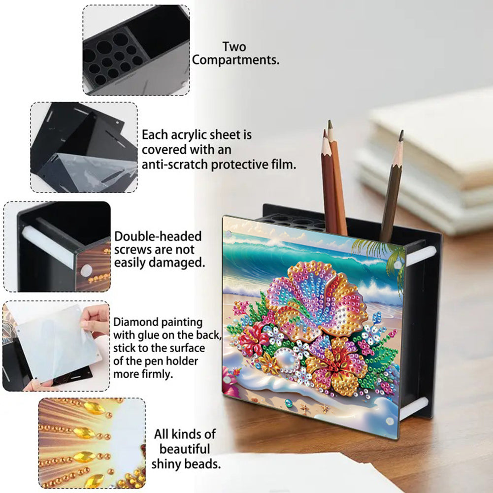 Acrylic Special Shape Animals DIY Diamond Painting Pen Holder Kit for Art Crafts