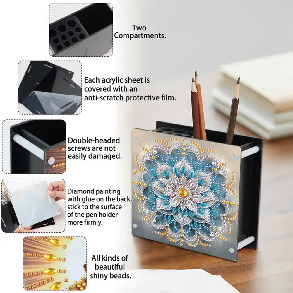Acrylic Special Shape Animals DIY Diamond Painting Pen Holder Kit for Art Crafts