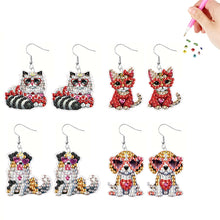 Load image into Gallery viewer, 4 Pairs Double Sided Exquisite Pattern Diamond Painting Earrings for Women Girls