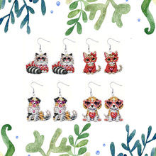 Load image into Gallery viewer, 4 Pairs Double Sided Exquisite Pattern Diamond Painting Earrings for Women Girls