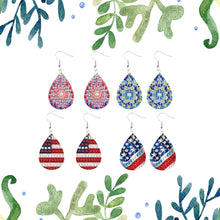 Load image into Gallery viewer, 4 Pairs Double Sided Exquisite Pattern Diamond Painting Earrings for Women Girls